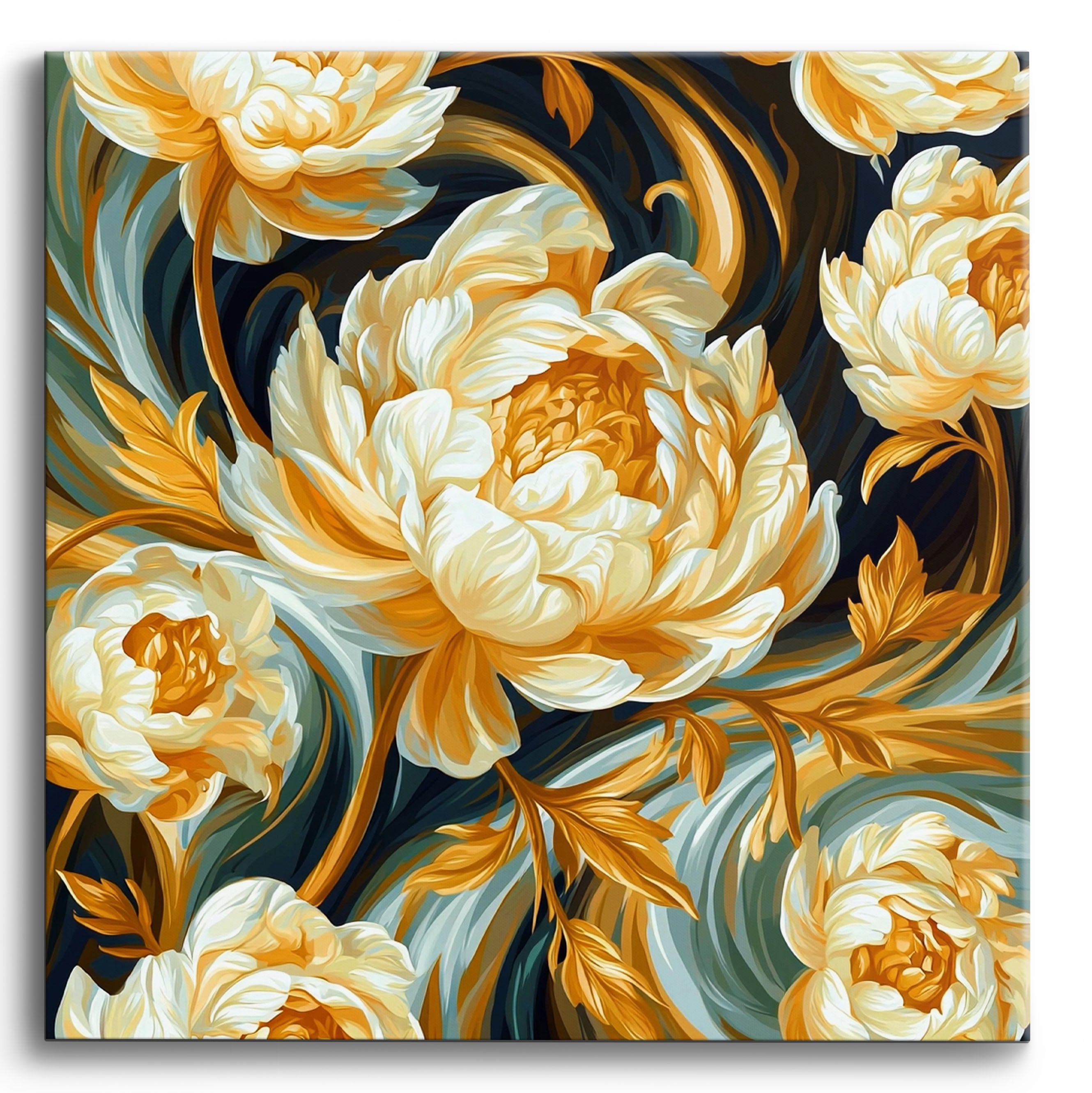Peony Swirls No Frame / Regular (15.75"x15.75"/40x40cm)