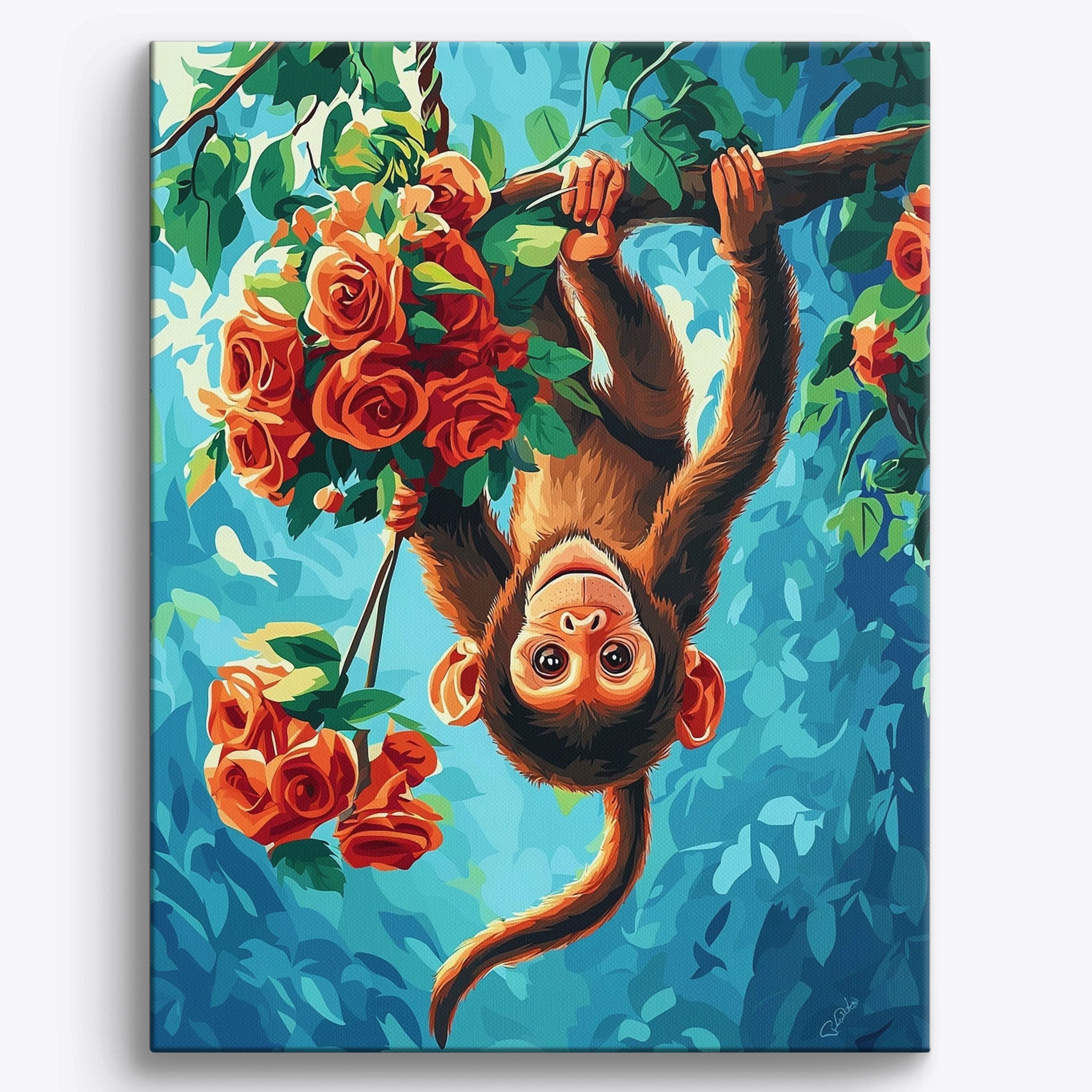 Rosy Monkey No Frame / Regular (19.7"x15.75"/50x40cm)
