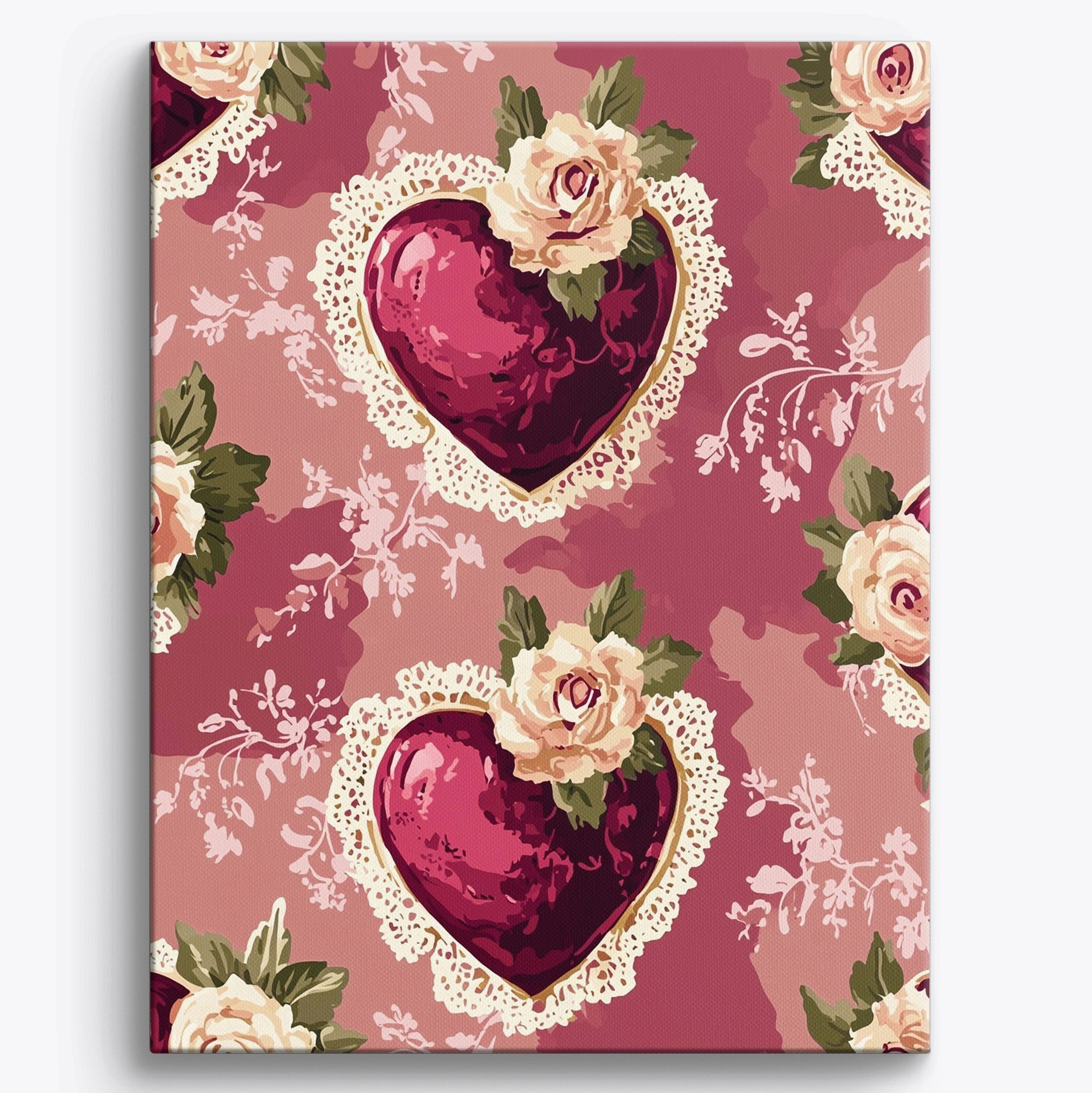 Victorian Hearts No Frame / Regular (19.7"x15.75"/50x40cm)