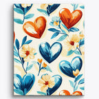 Floral Hearts No Frame / Regular (19.7"x15.75"/50x40cm)