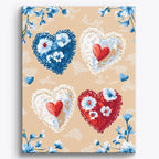 Delicate Lace Hearts No Frame / Regular (19.7"x15.75"/50x40cm)
