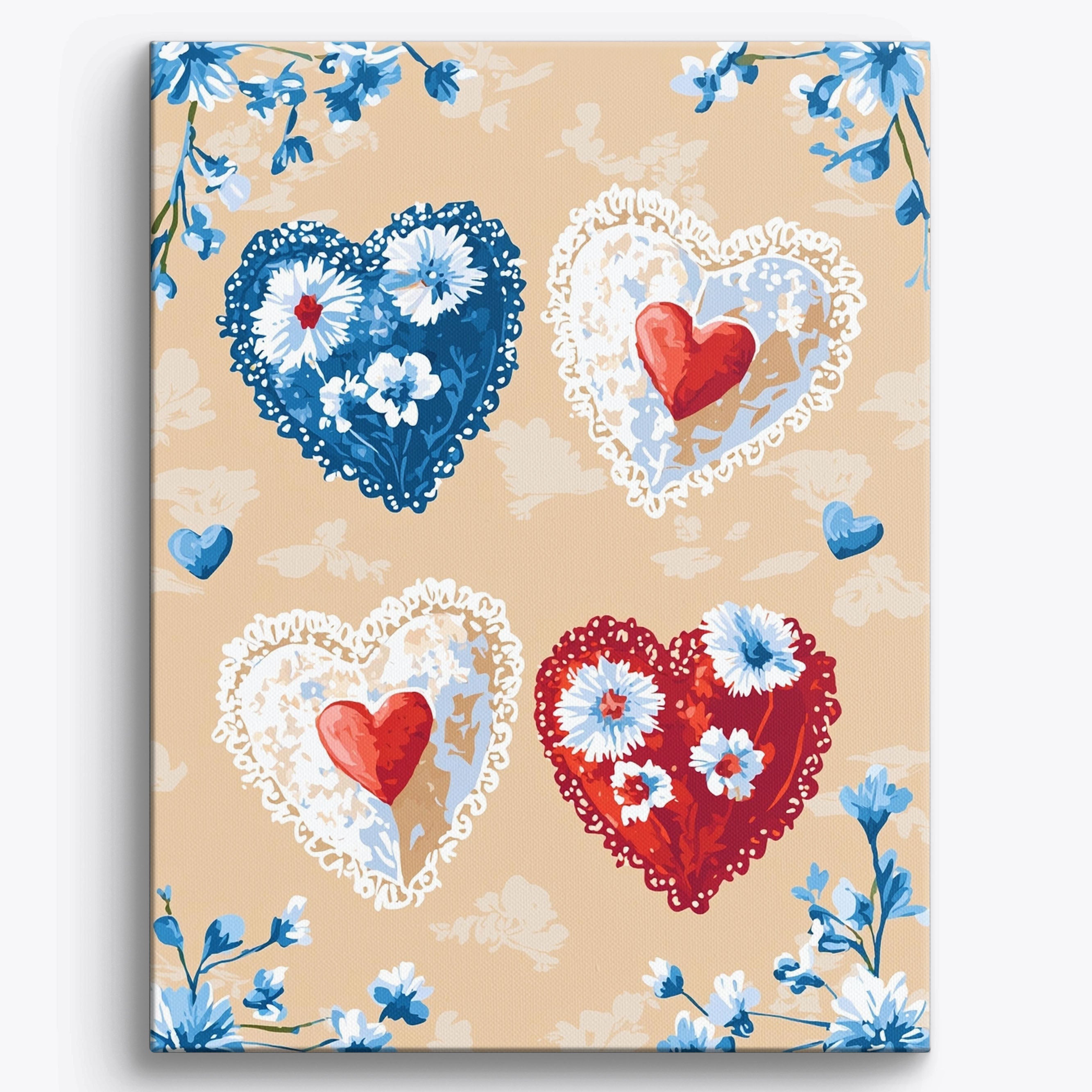 Delicate Lace Hearts No Frame / Regular (19.7"x15.75"/50x40cm)