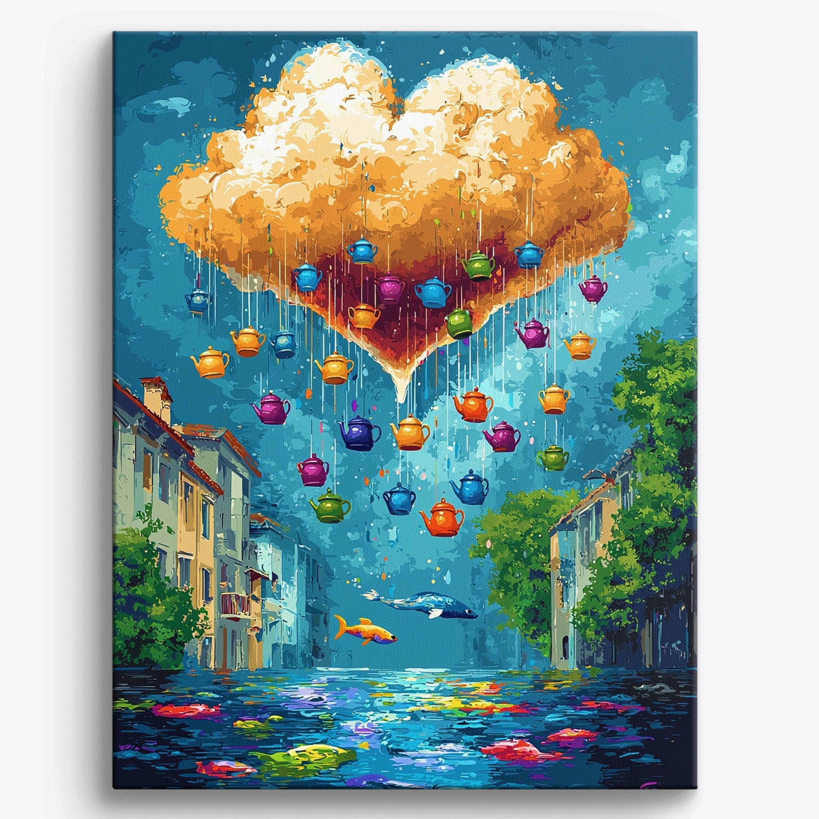 Teapot Shower No Frame / Regular (19.7"x15.75"/50x40cm)