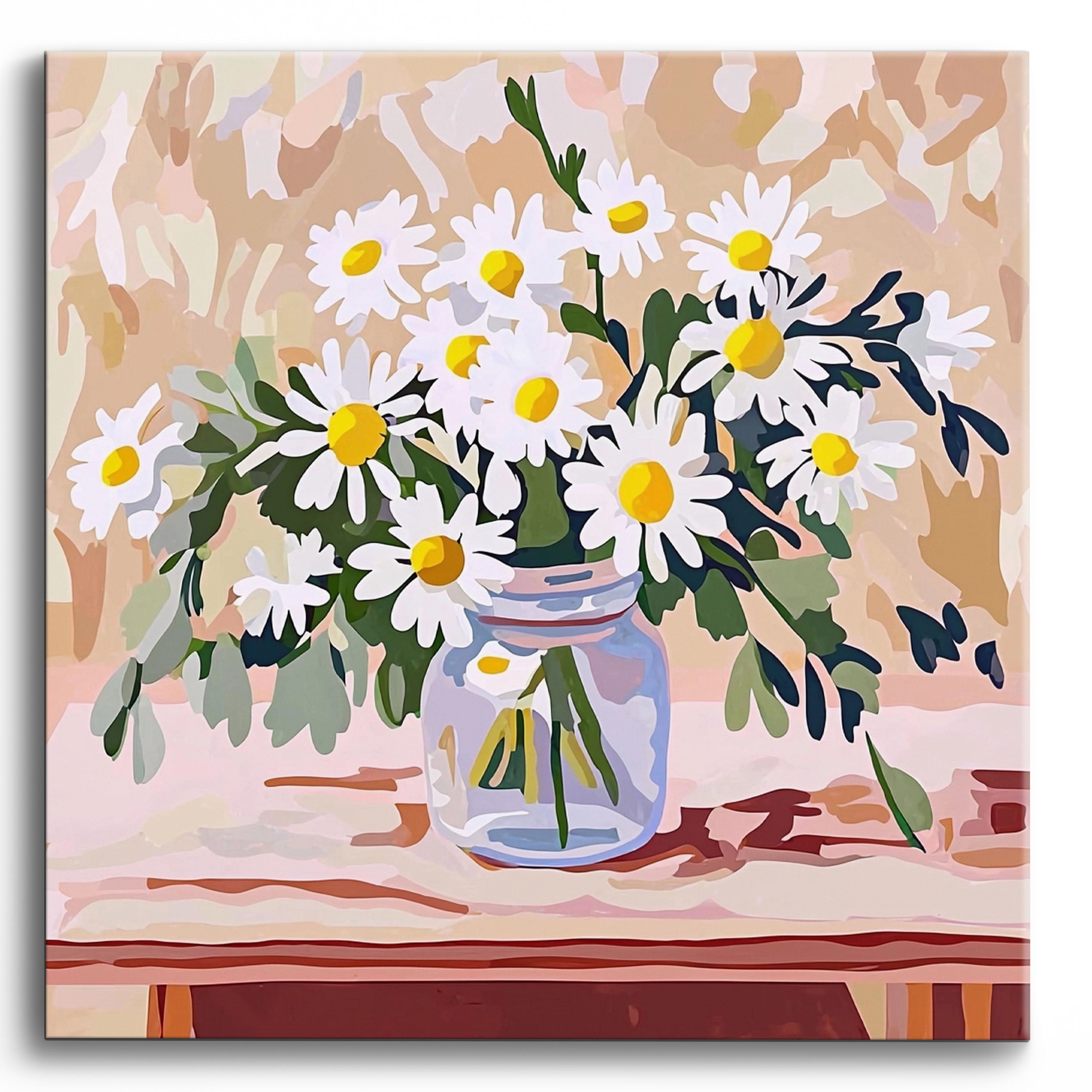 Daisy Jar Serenity No Frame / 40x40cm