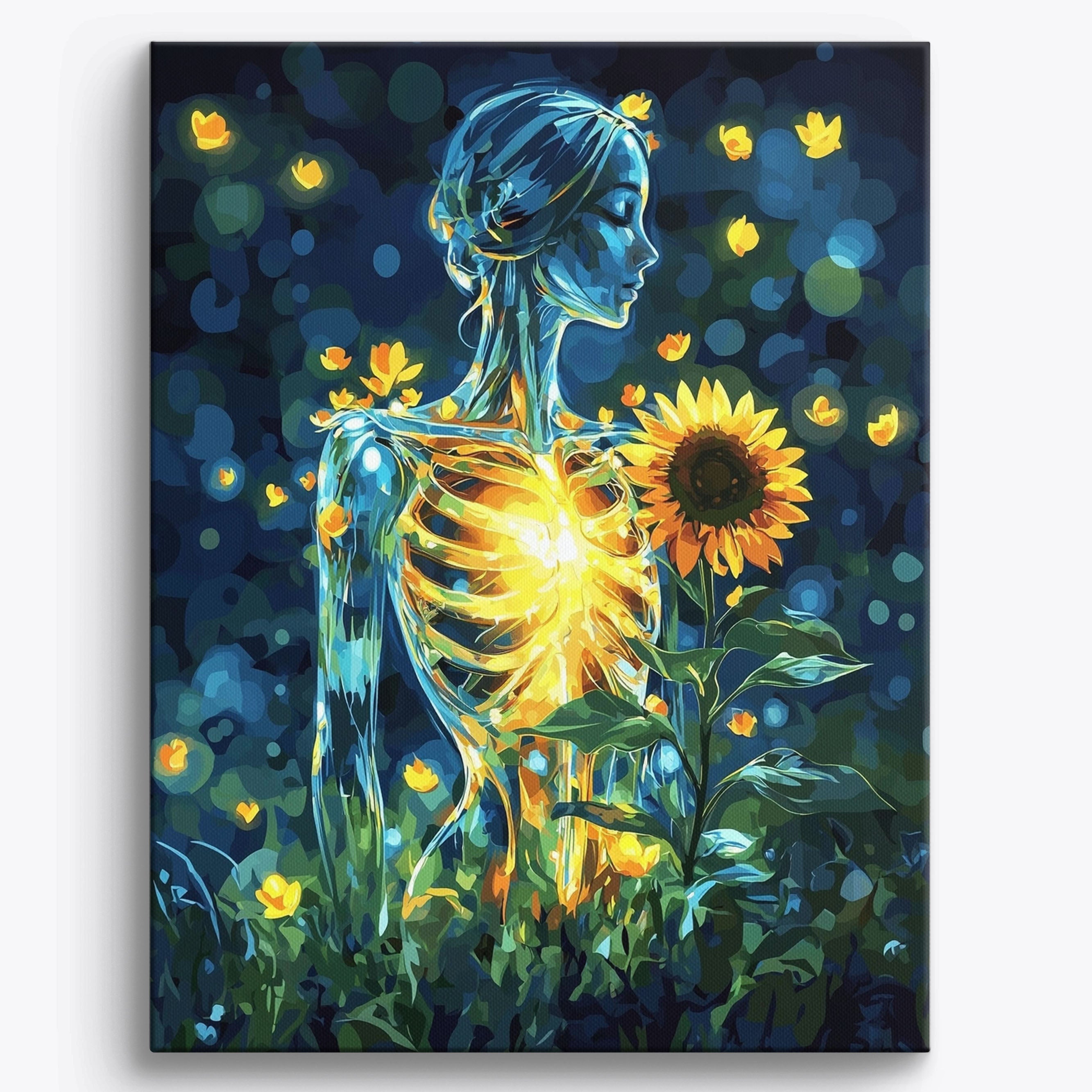 Glass Sunflower No Frame / 40x50cm