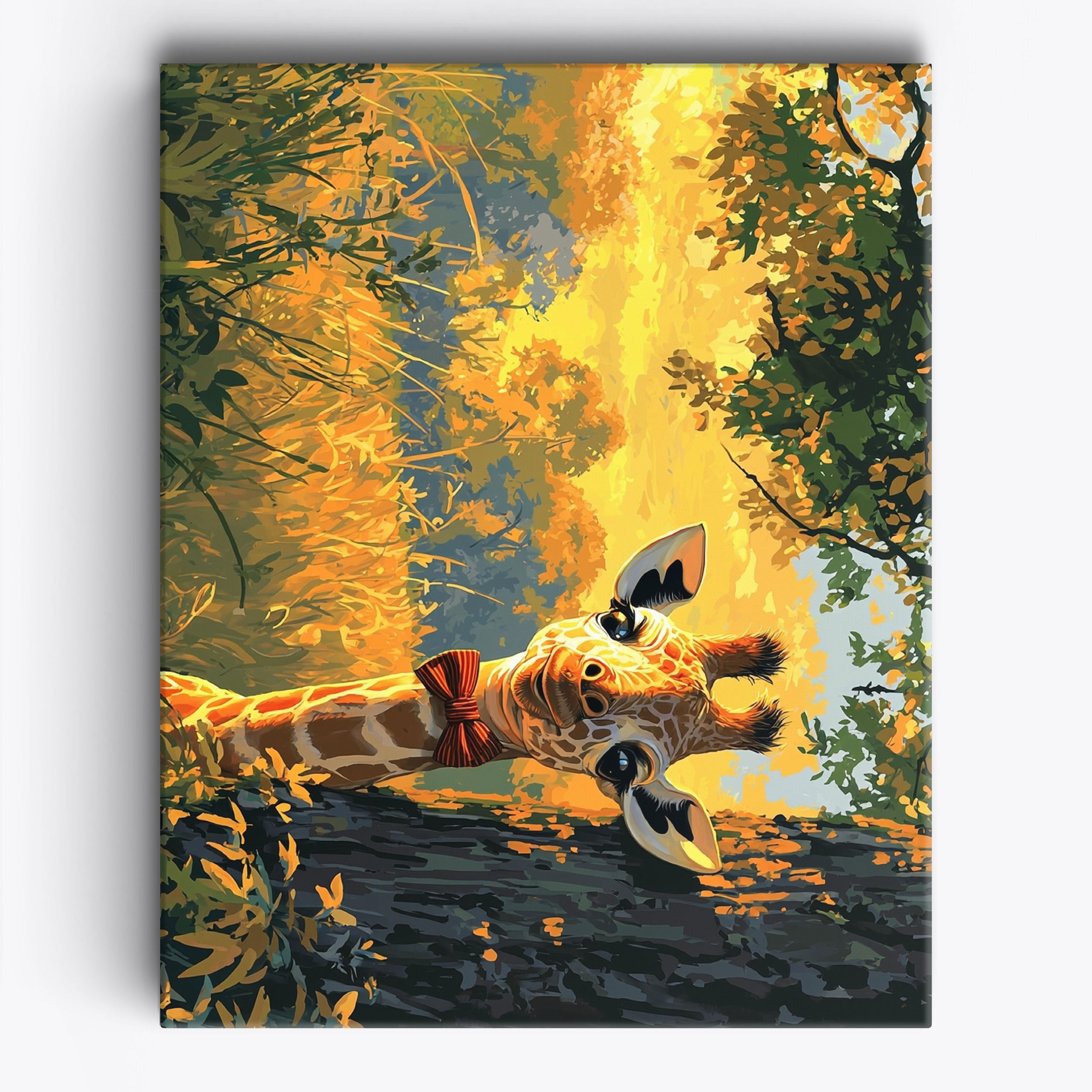Sunset Bowtie Giraffe No Frame / 50x40cm