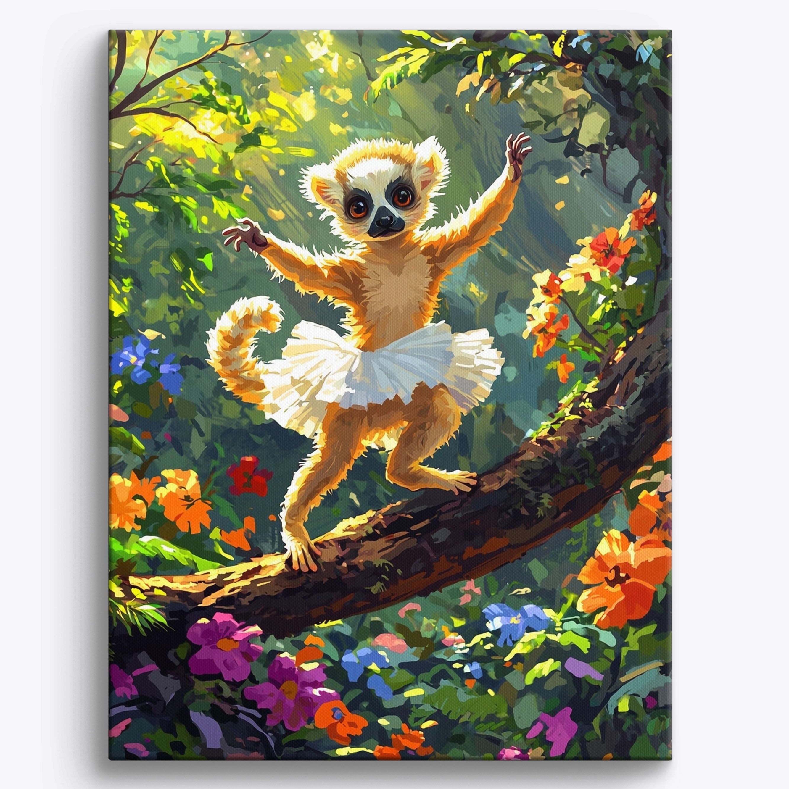 Spinning Tutu Lemur No Frame / 40x50cm