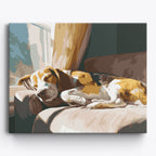 Sleepy Beagle No Frame / 50x40cm