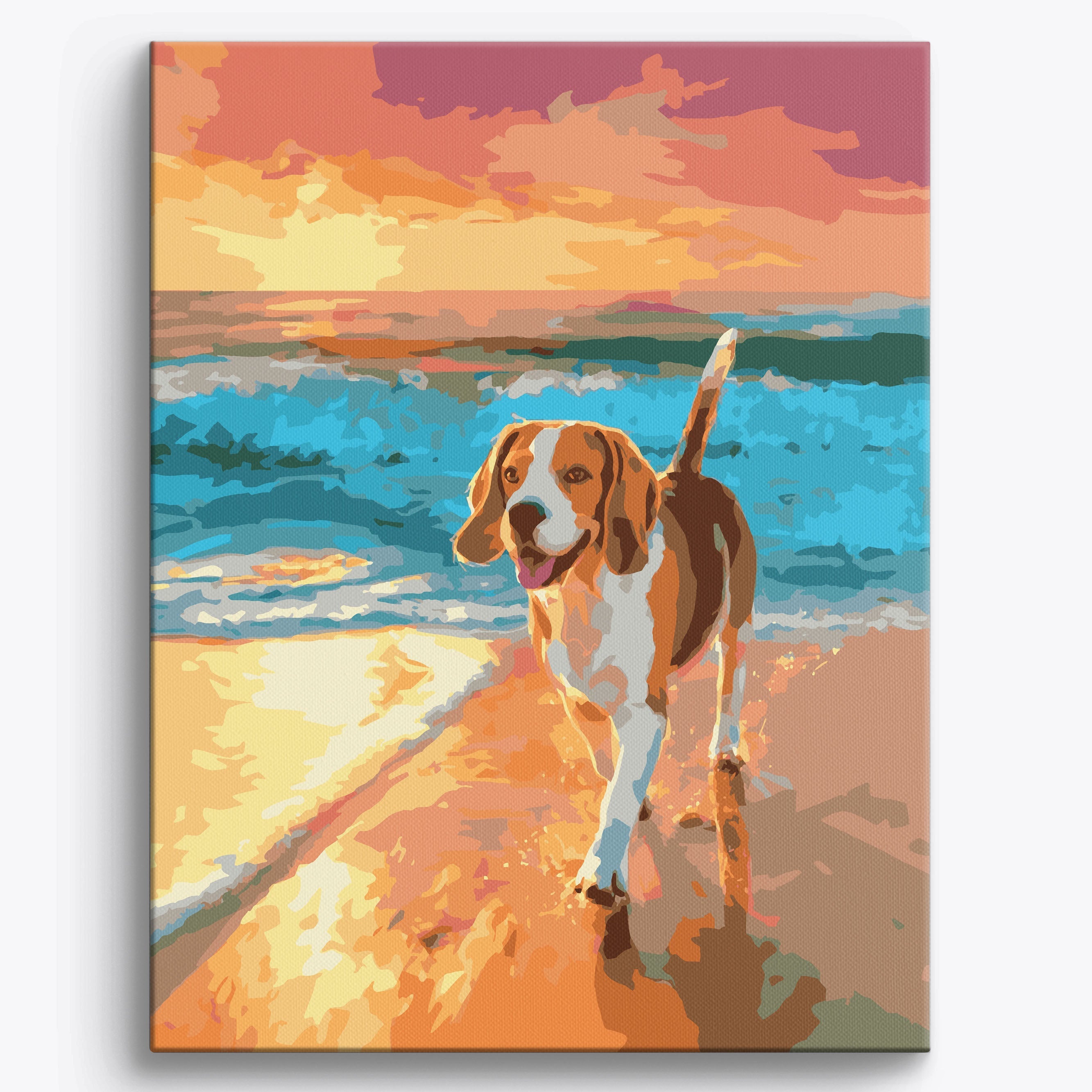Beagle Beach Framed / 40x50cm