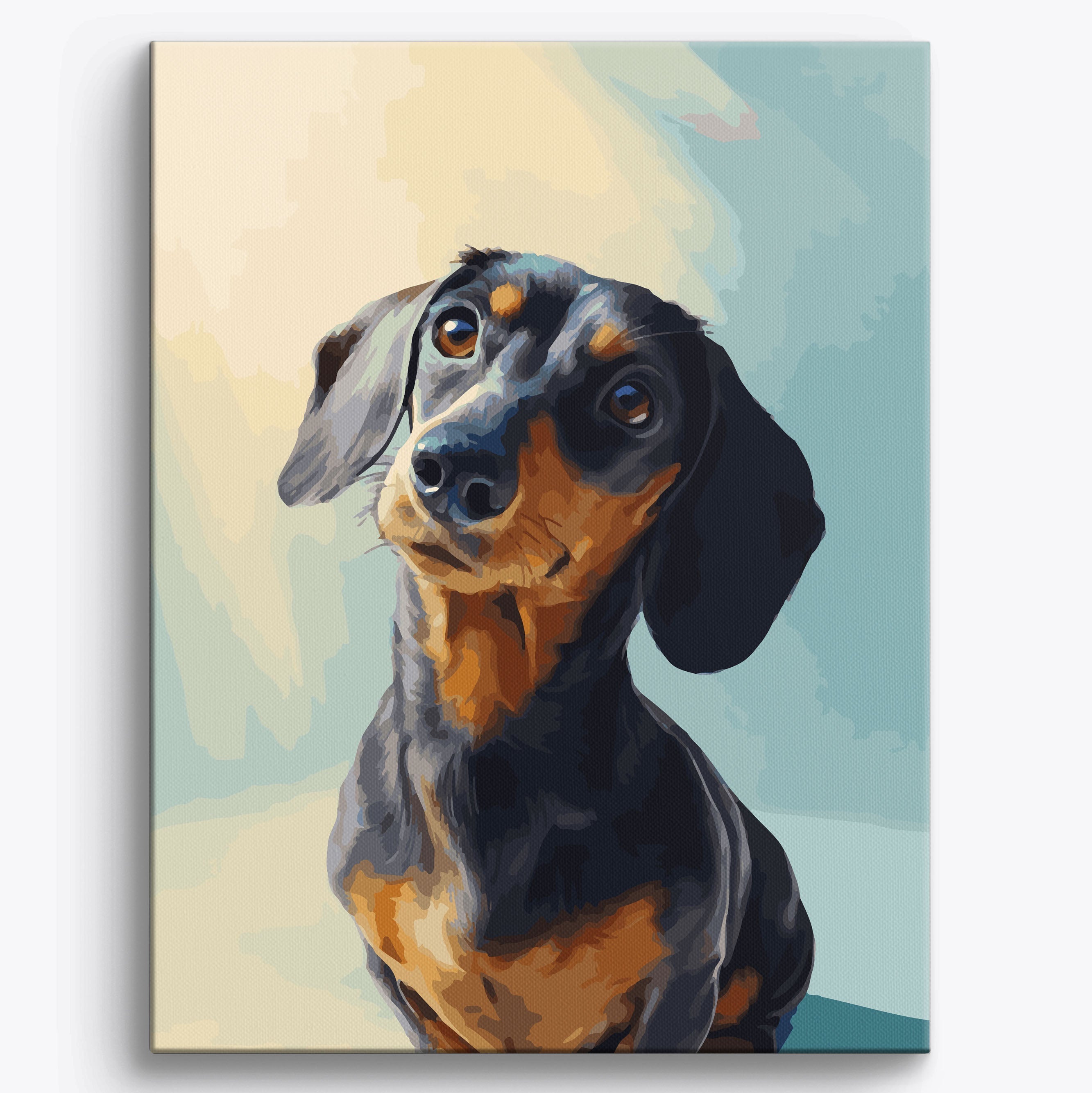 Dachshund Studio Portrait Framed / 40x50cm