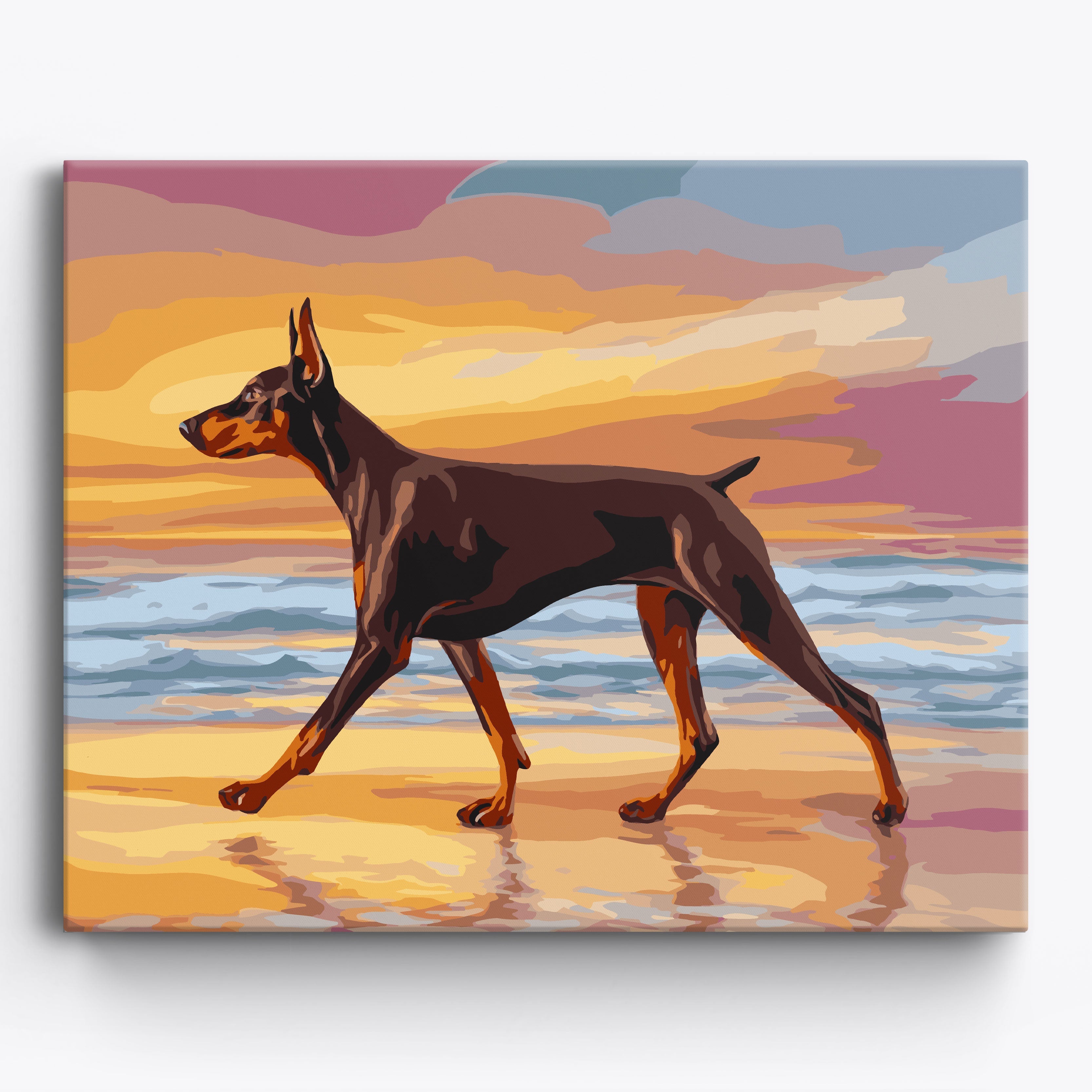 Sunset Doberman No Frame / 50x40cm