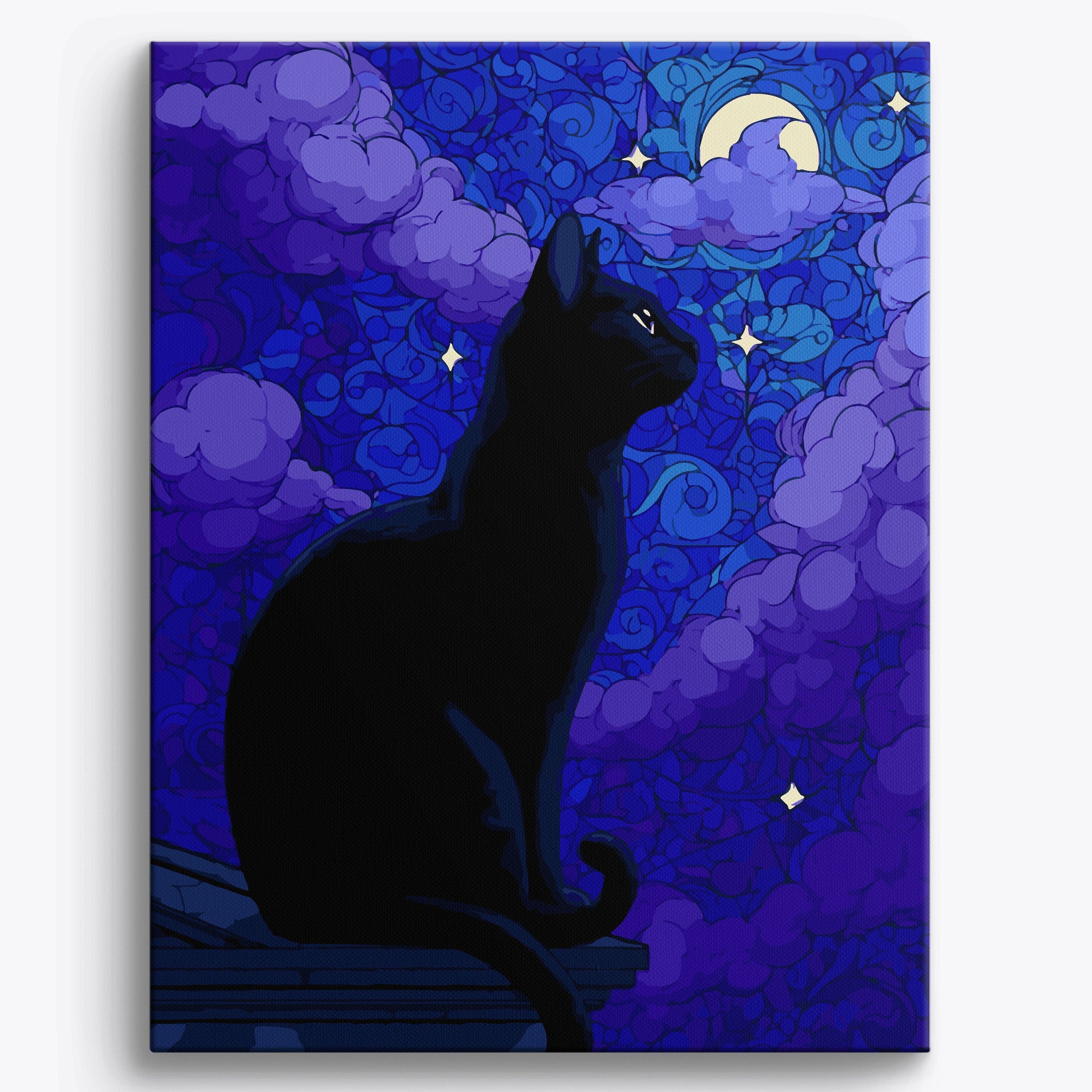 Midnight Cat Mosaic Framed / 40x50cm