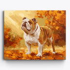 Autumn English Bulldog No Frame / 50x40cm
