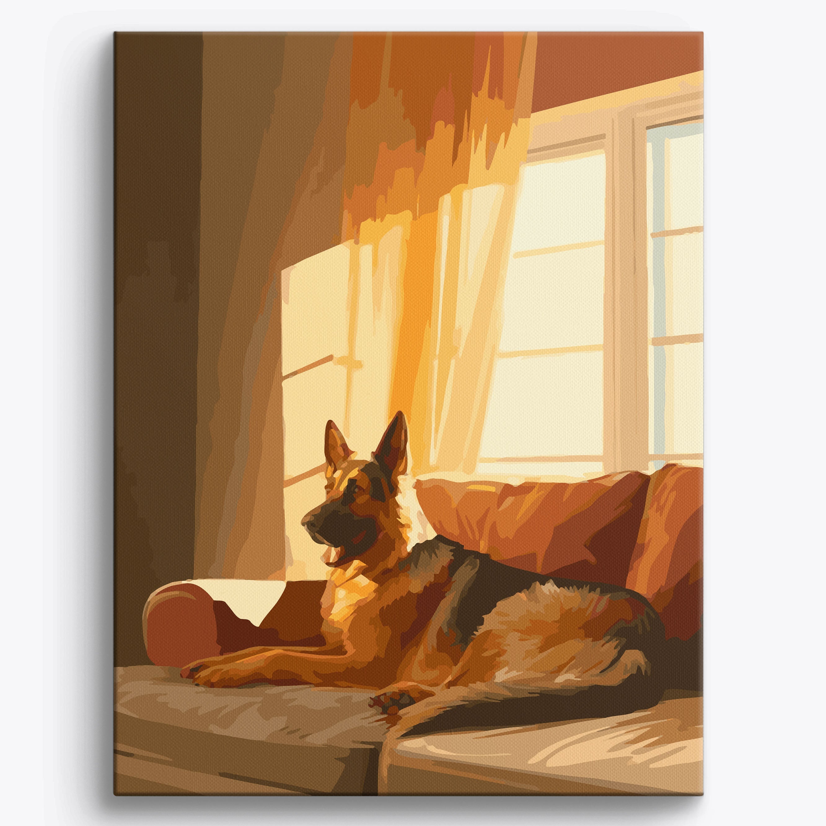 German Shepherd Shadows Framed / 40x50cm