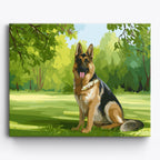 German Shepherd Meadow No Frame / 50x40cm