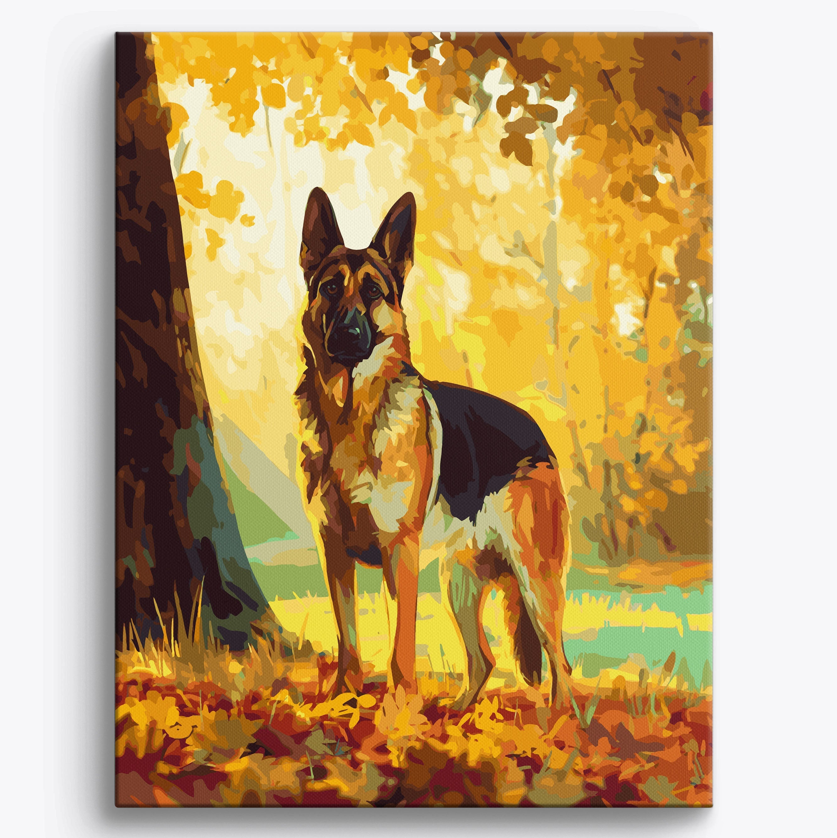 Autumn German Shepherd Framed / 40x50cm