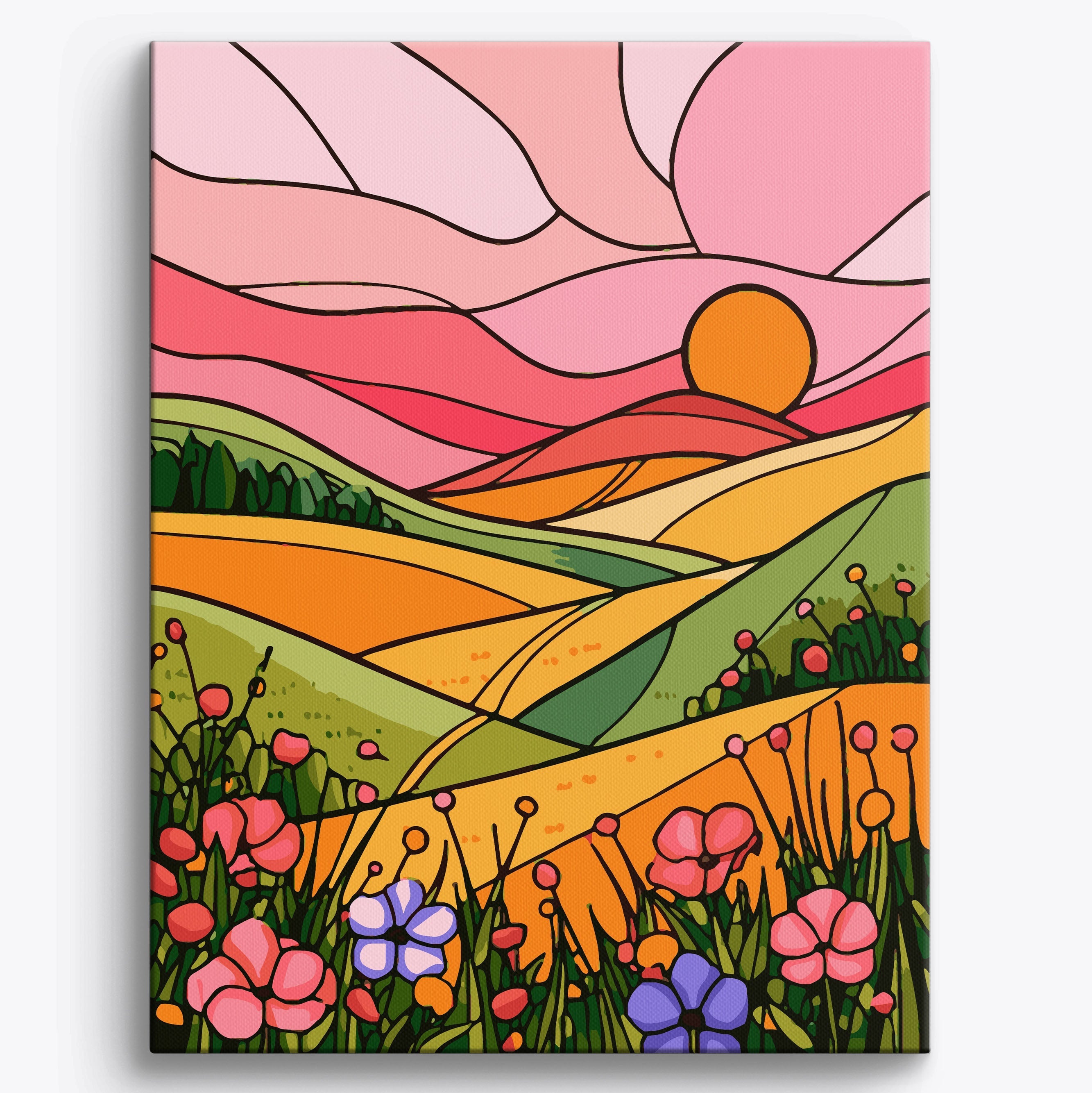 Abstract Pink Sunset No Frame / 40x50cm