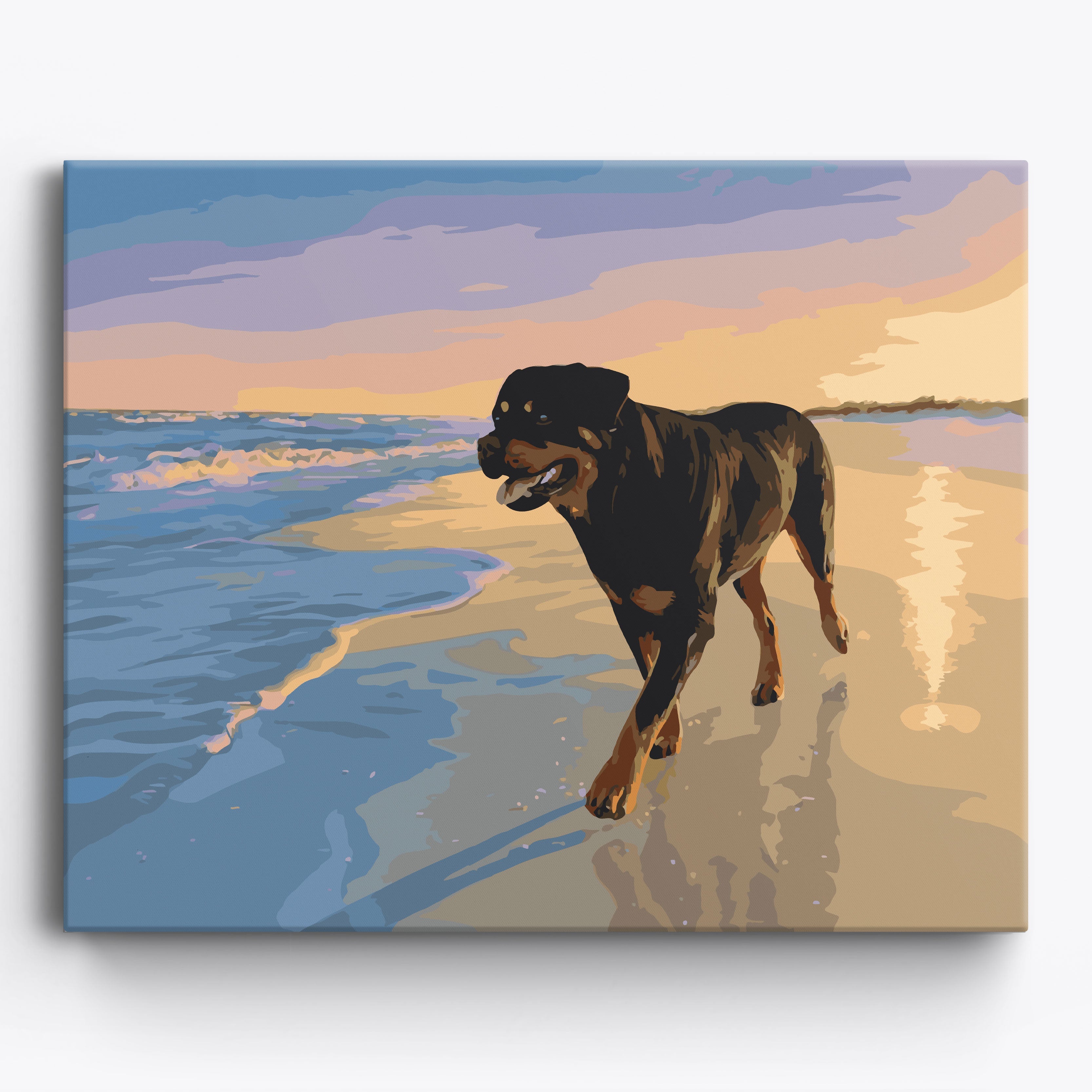 Rottweiler Beach No Frame / 50x40cm