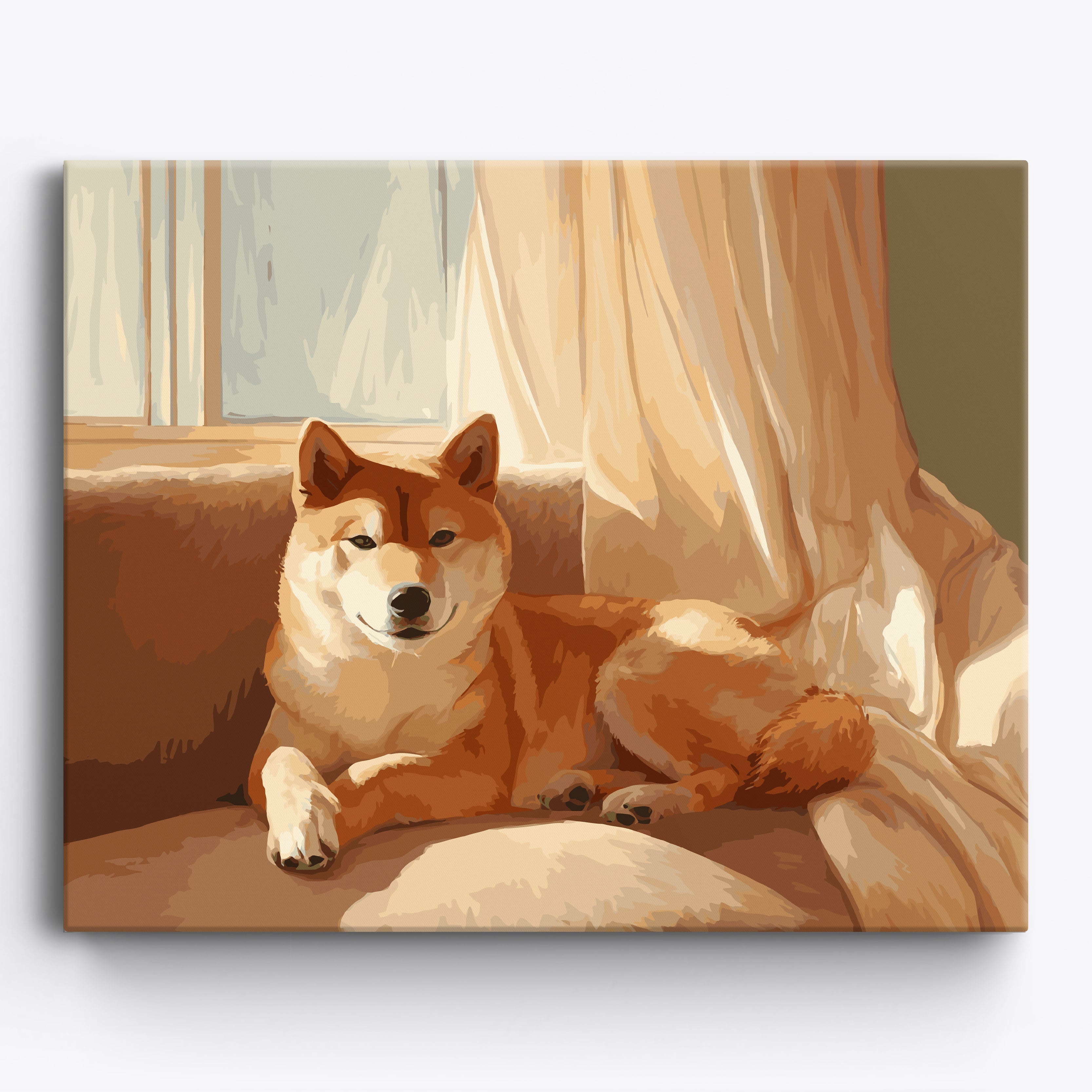 Shiba Inu Shadows Framed / 50x40cm