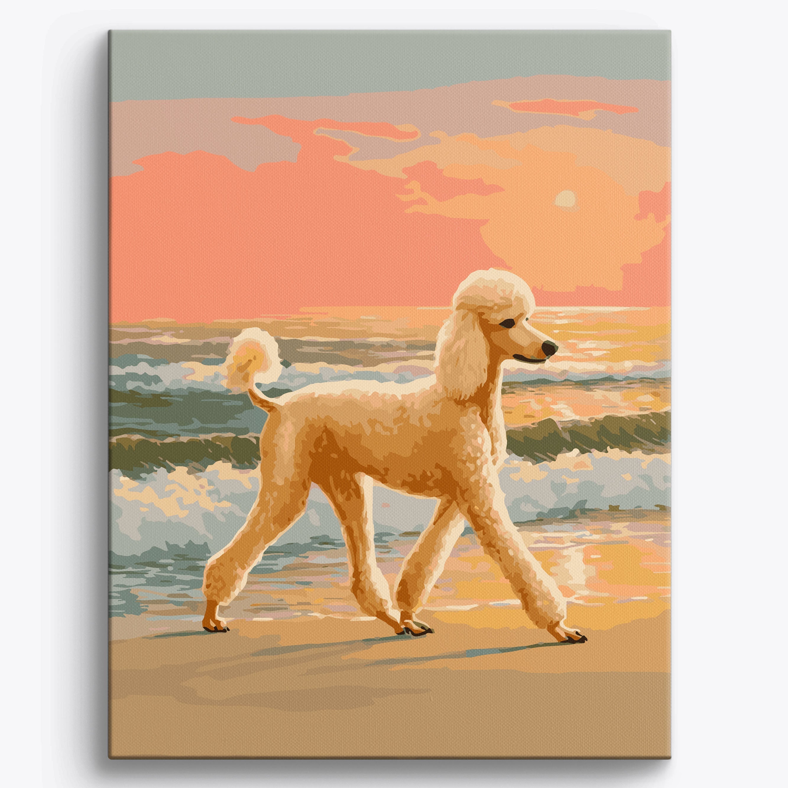 Sunset Poodle Framed / 40x50cm