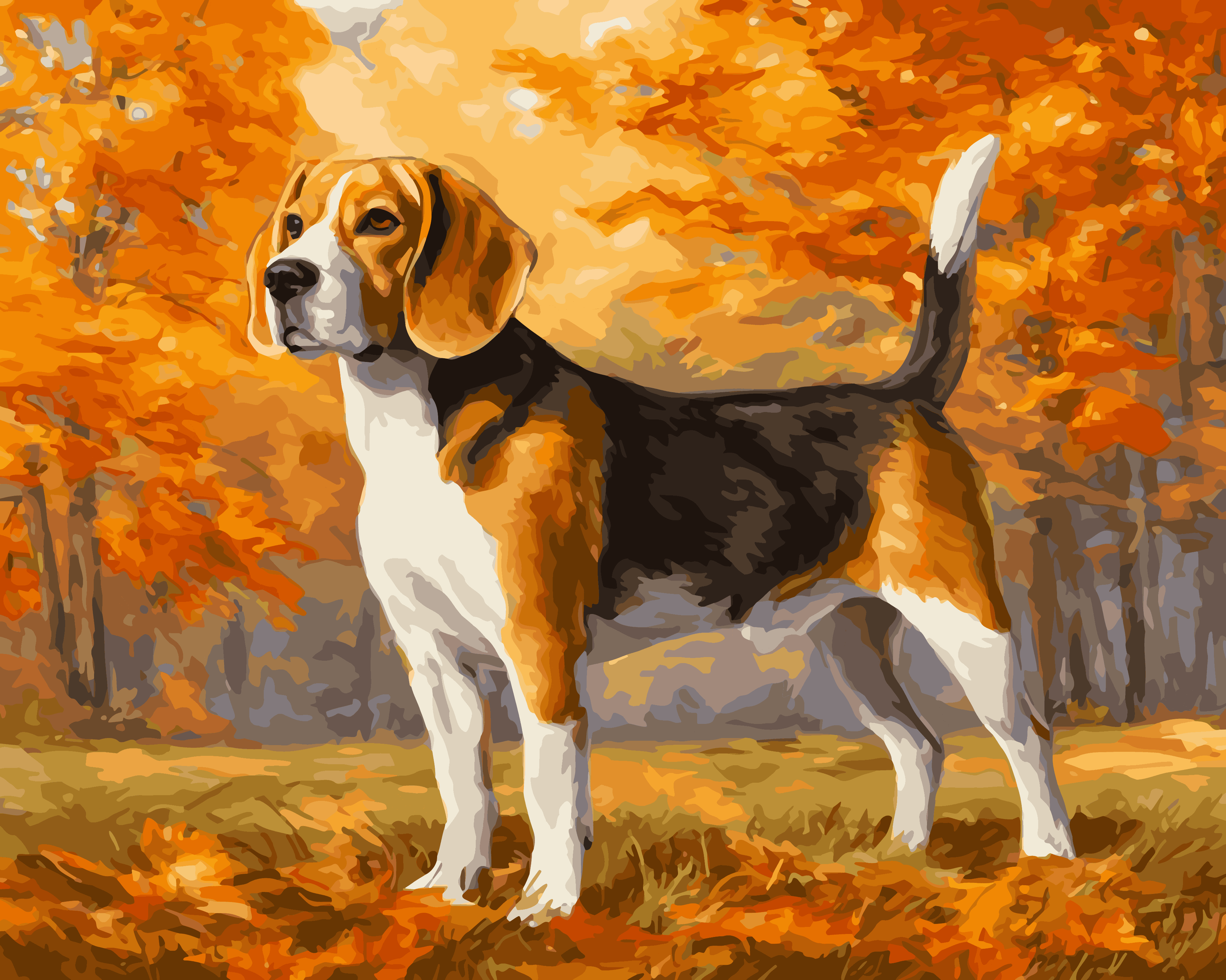 Beagle in the Fall