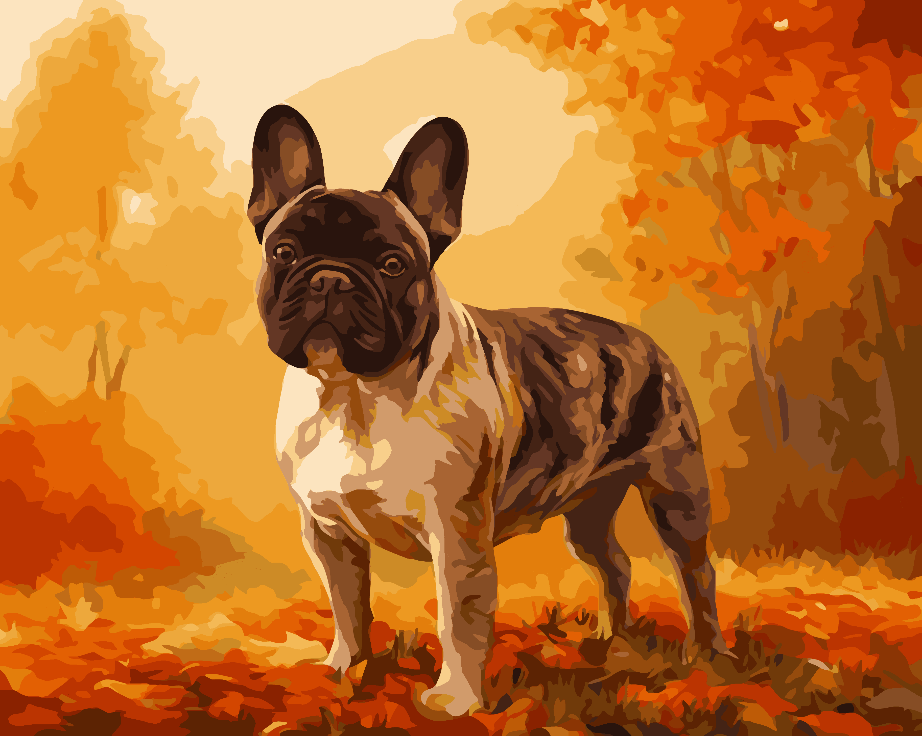 French Bulldog Leafscape