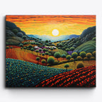 Coffee Fields Abstract No Frame