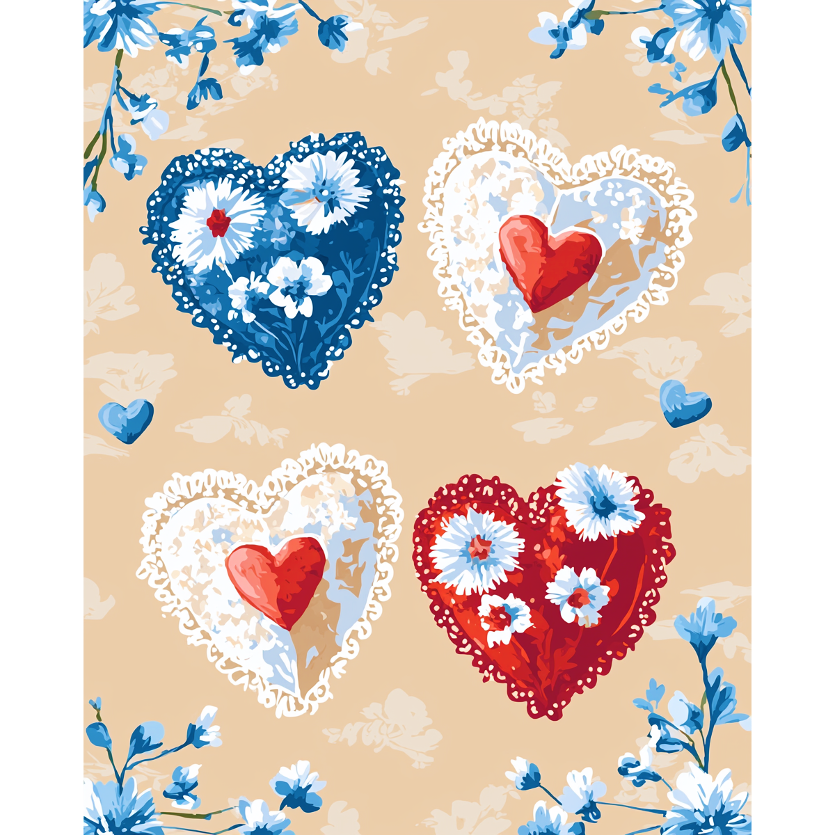 Delicate Lace Hearts