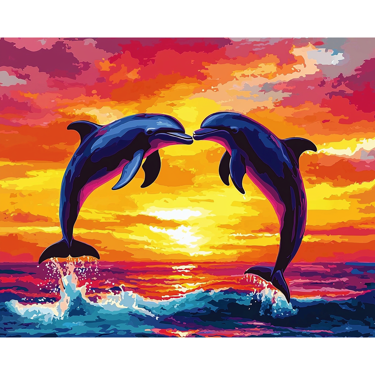 Dolphin Sunset Kiss