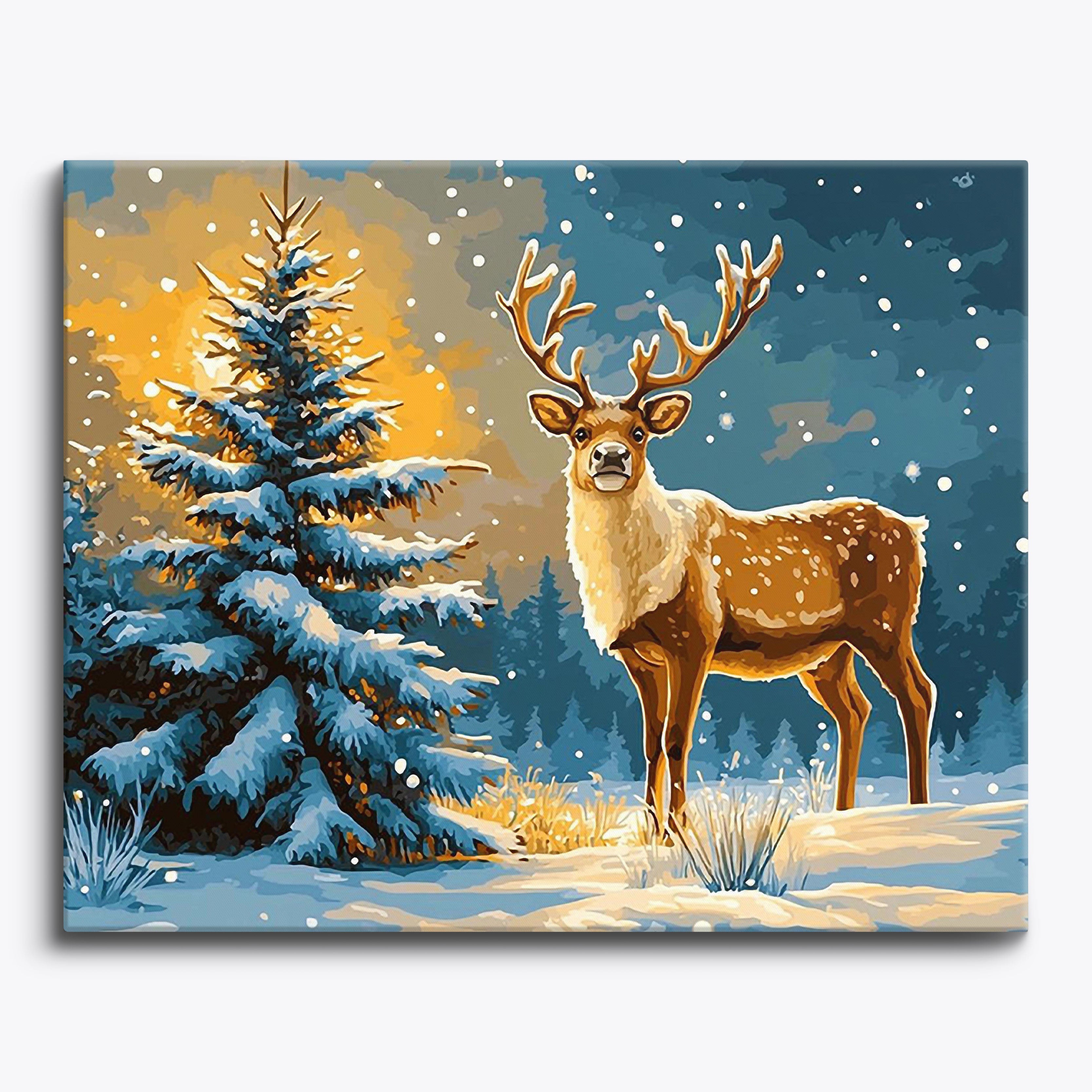 Frosty Stag No Frame / Regular (15.75"x19.7"/40x50cm) / 24 colors