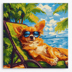 Poolside Pup No Frame / Regular (15.75"x15.75"/40x40cm) / 24 colors