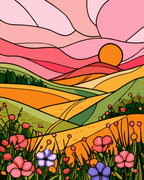 Abstract Pink Sunset